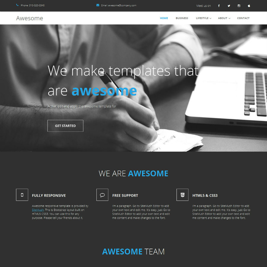 FREE Website Builder Theme Awesome