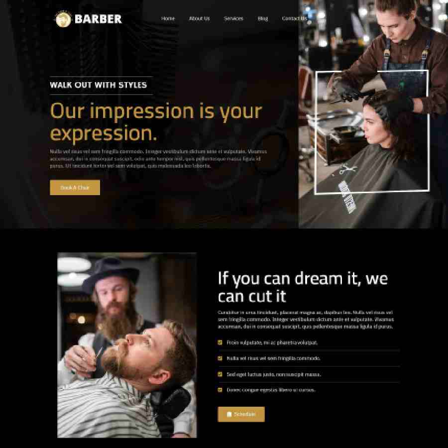 FREE Website Builder Theme Barber