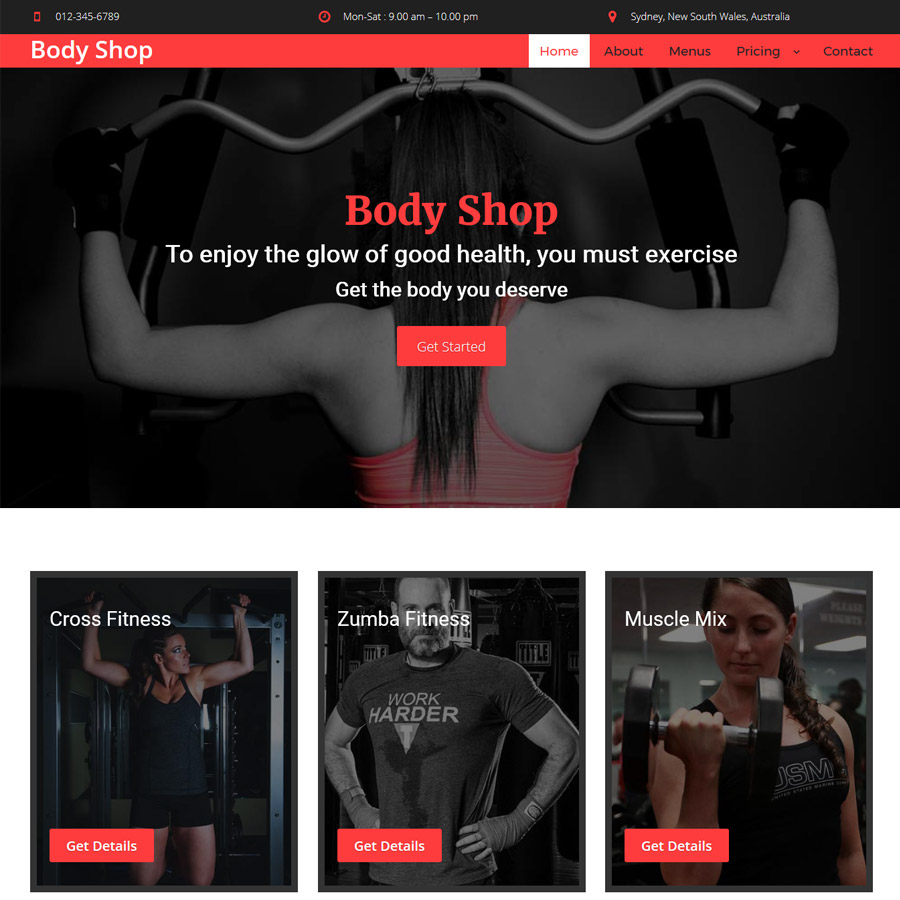 FREE Website Builder Theme Body Shop
