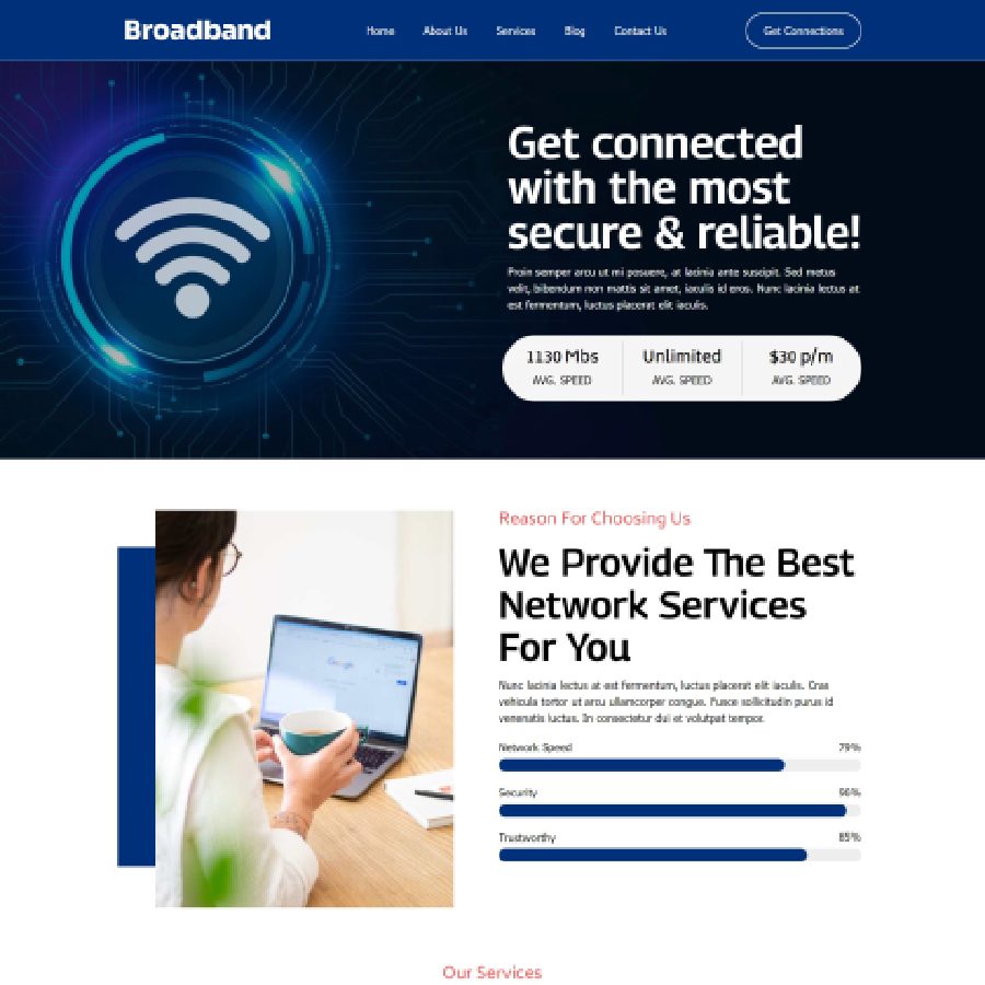 FREE Website Builder Theme Broadband