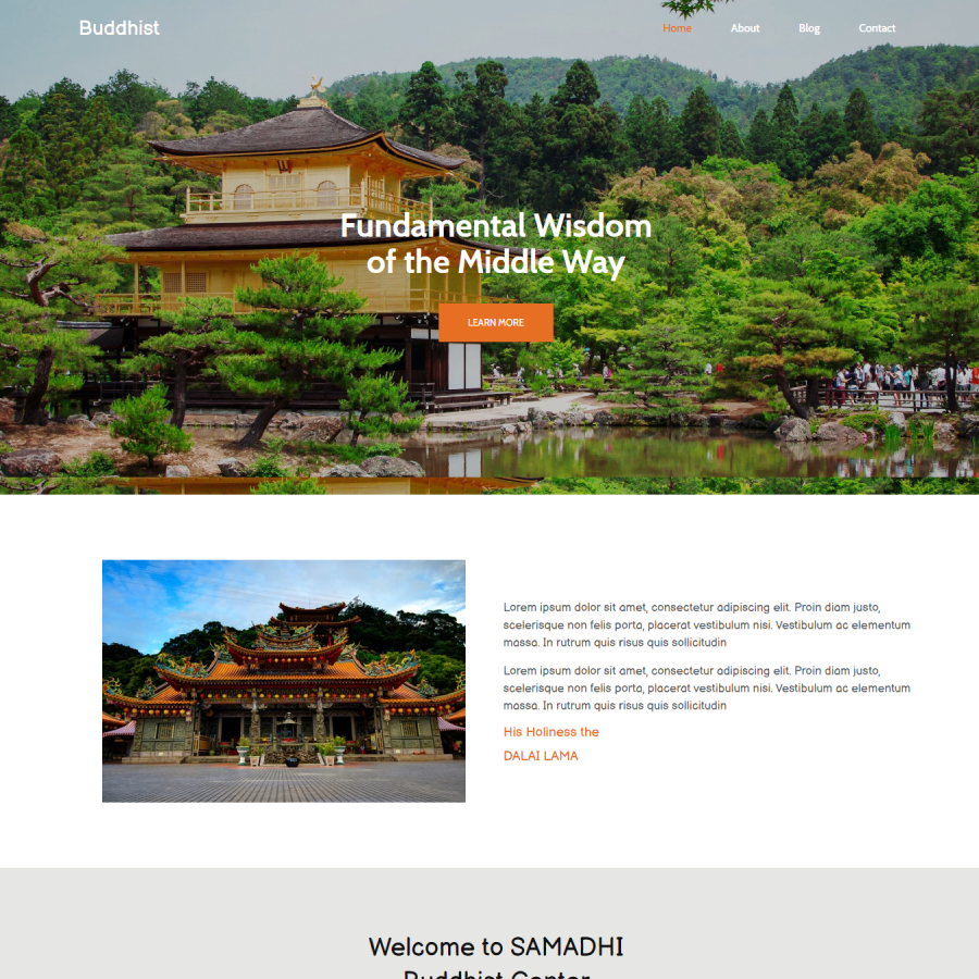 FREE Website Builder Theme Buddhist