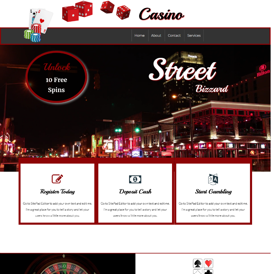 FREE Website Builder Theme Casino