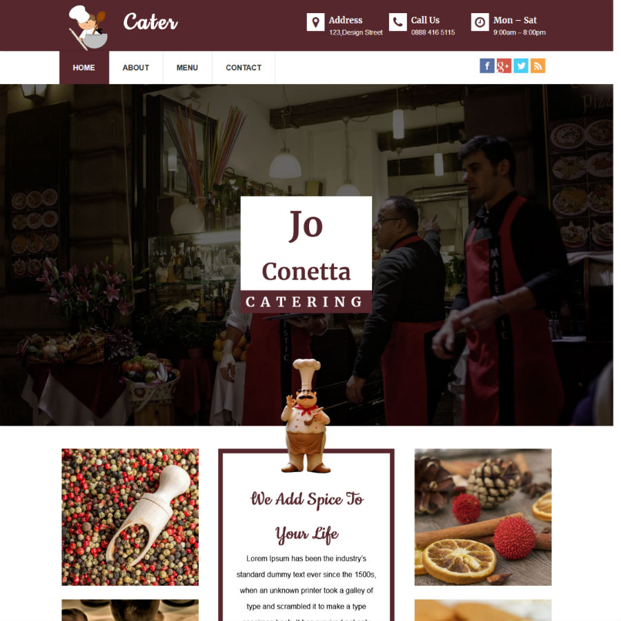 FREE Website Builder Theme Cater