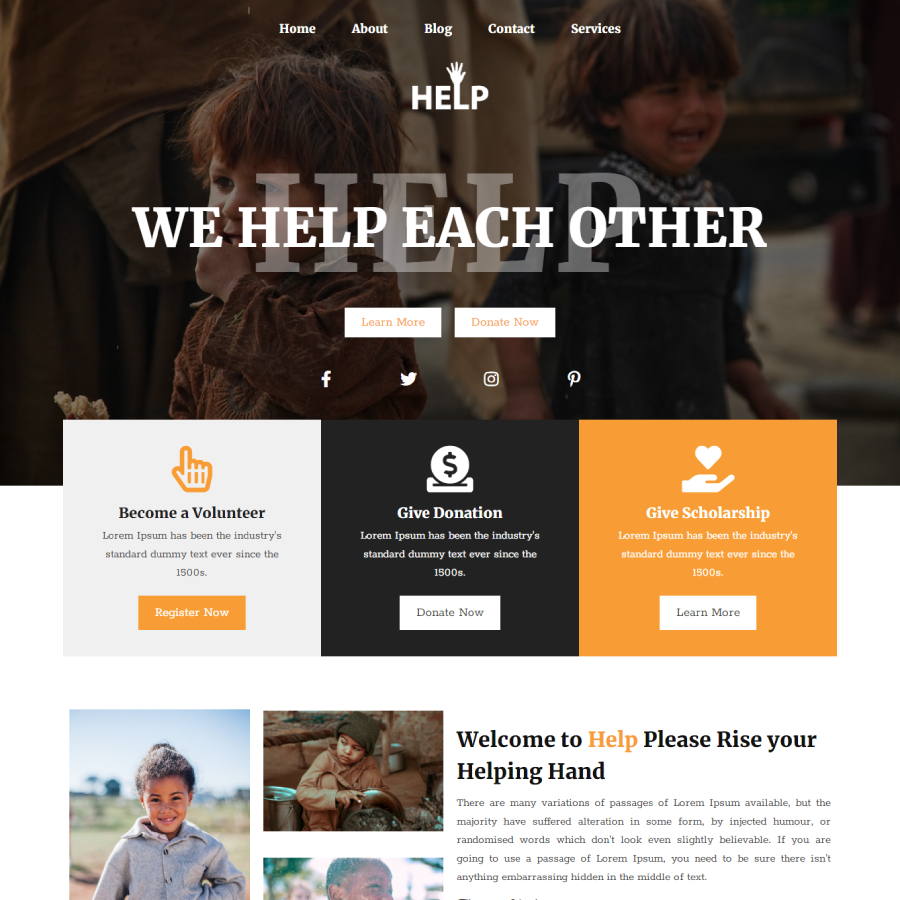 FREE Website Builder Theme Charitable