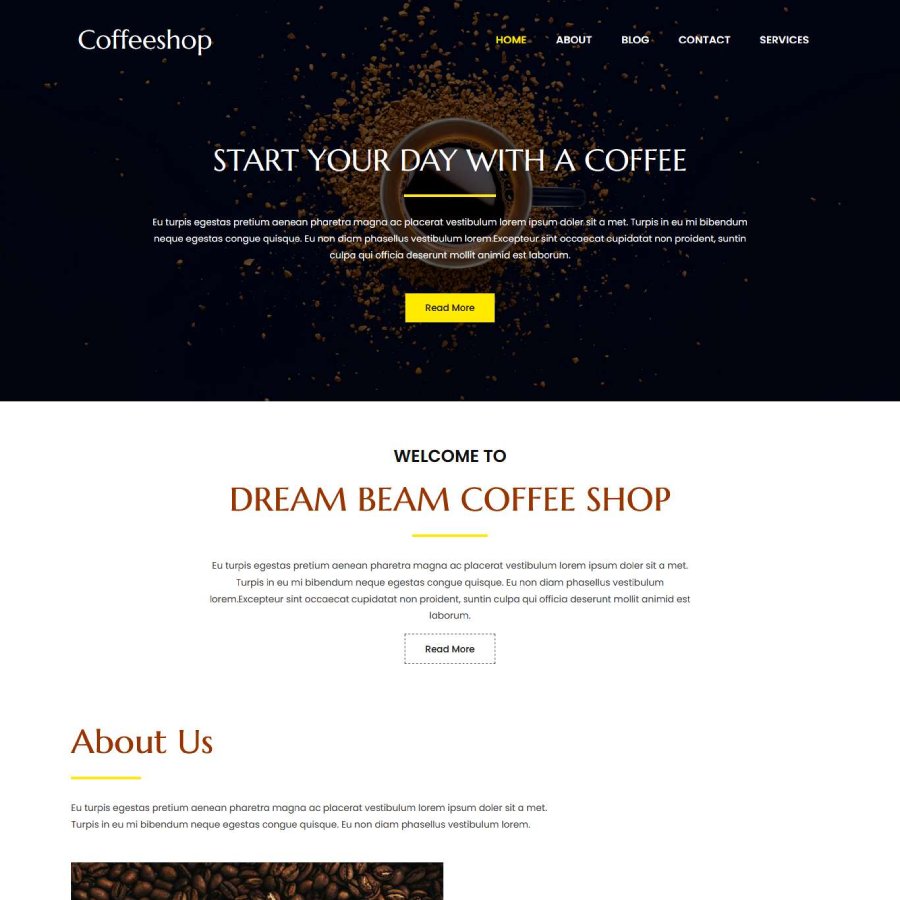 FREE Website Builder Theme Coffeeshop