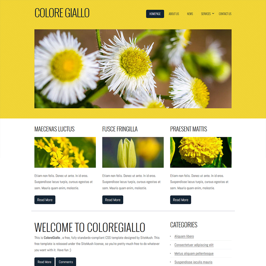FREE Website Builder Theme Colore Giallo