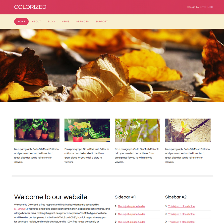 FREE Website Builder Theme Colorized