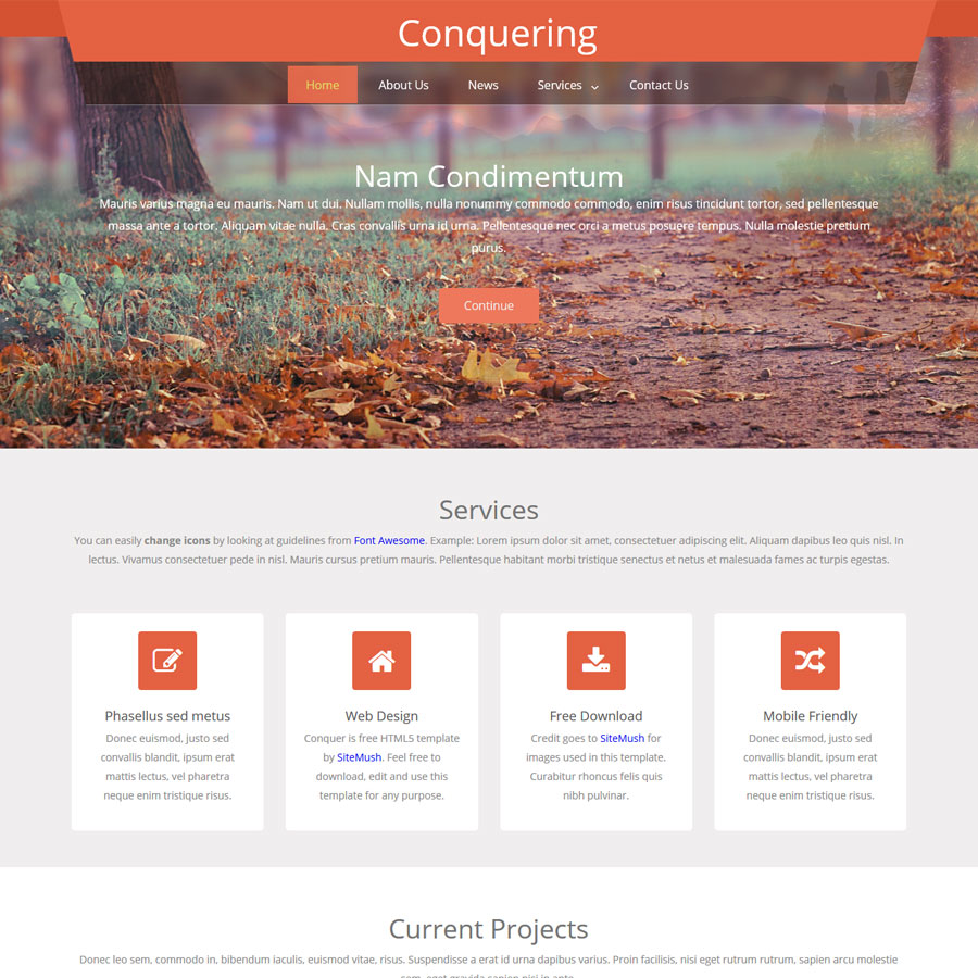 FREE Website Builder Theme Conquering