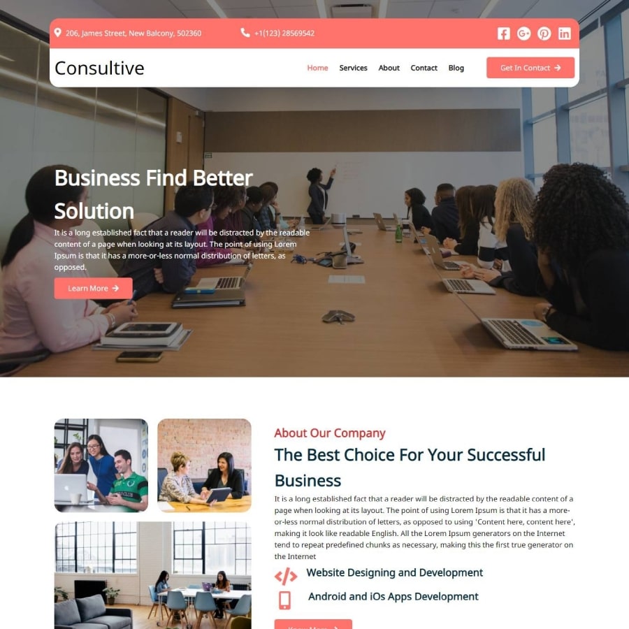 FREE Website Builder Theme Consultive