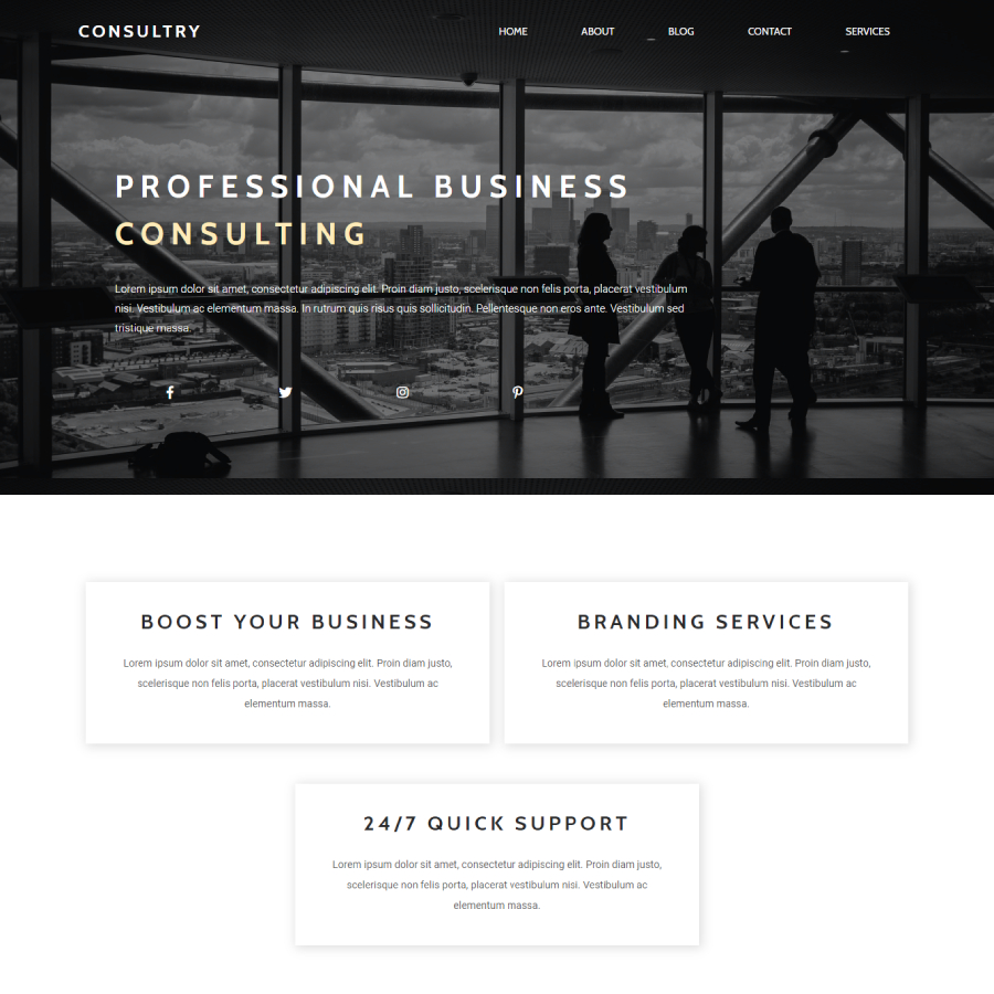 FREE Website Builder Theme Consultry