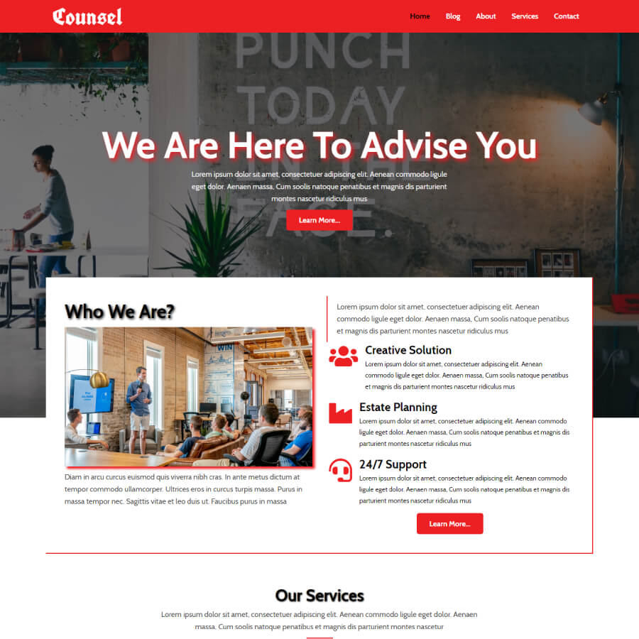 FREE Website Builder Theme Counsel
