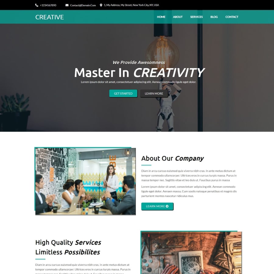 FREE Website Builder Theme Creative