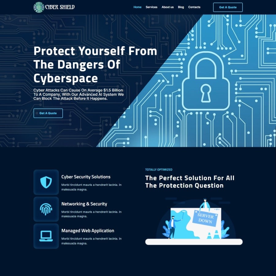FREE Website Builder Theme CyberShield