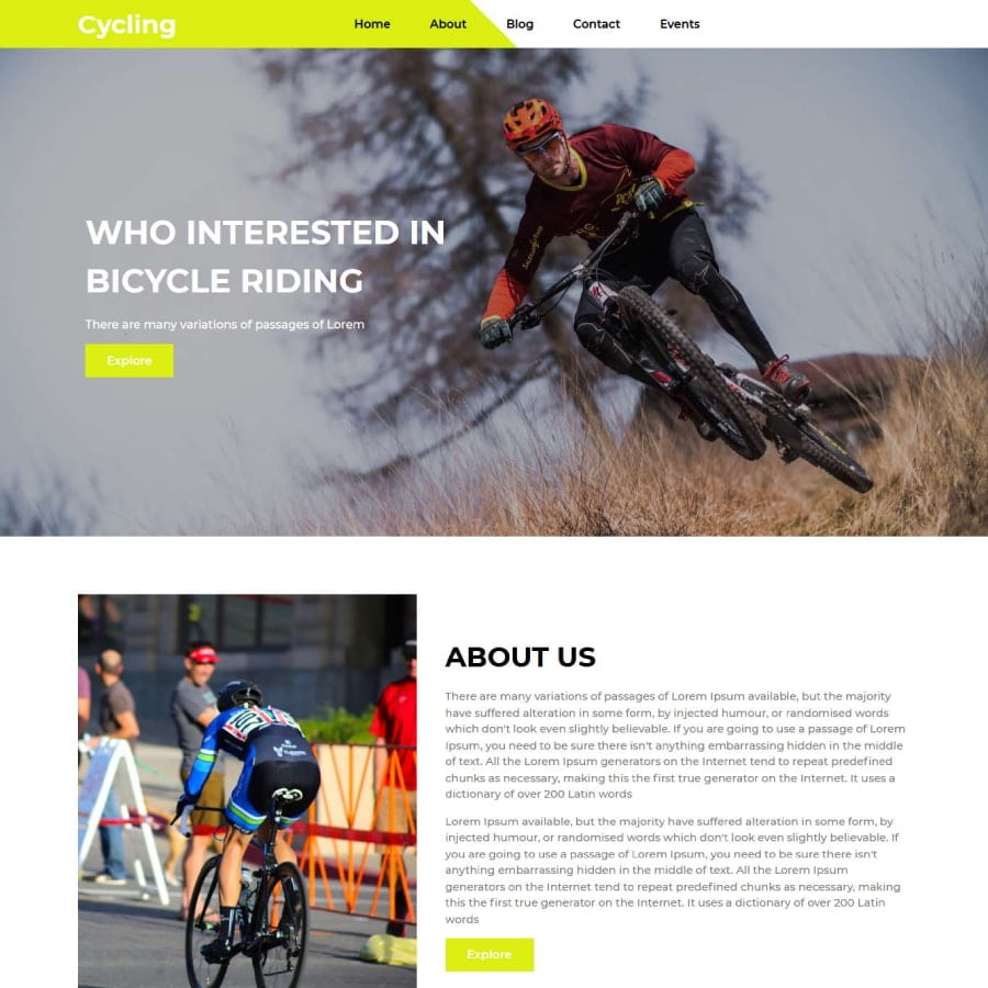 FREE Website Builder Theme Cycling