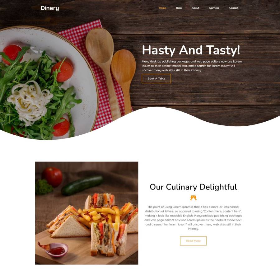FREE Website Builder Theme Dinery