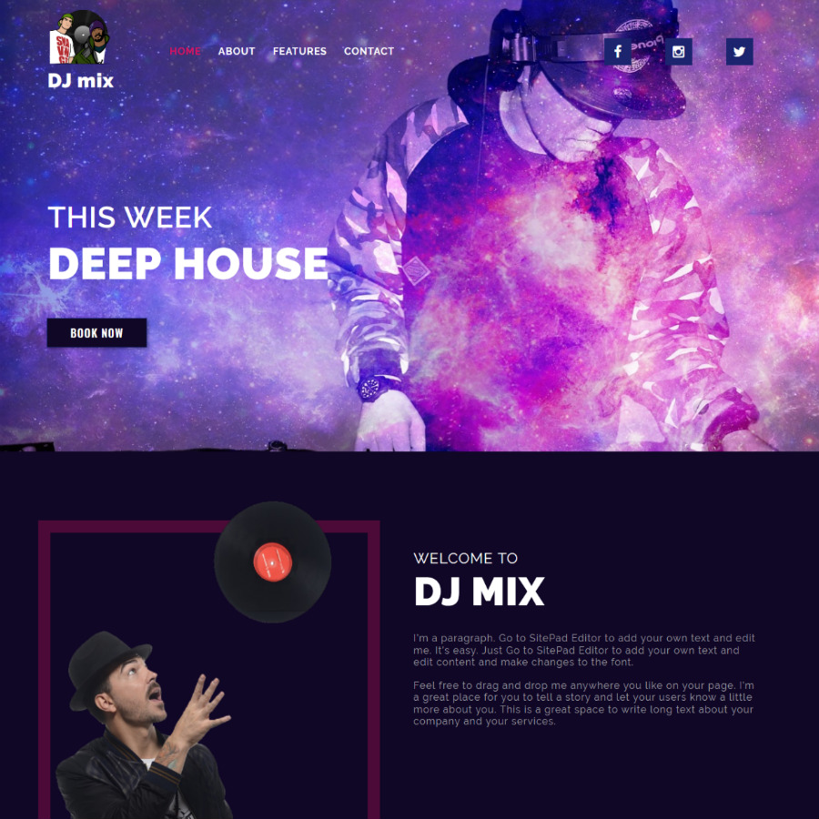 FREE Website Builder Theme DJ mix