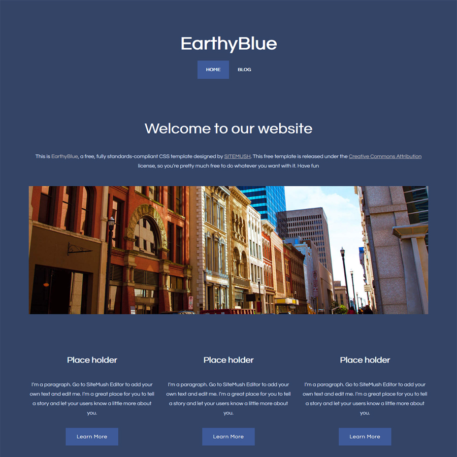 FREE Website Builder Theme EarthyBlue