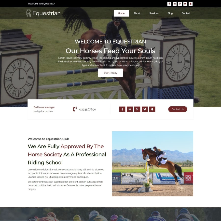 FREE Website Builder Theme Equestrian