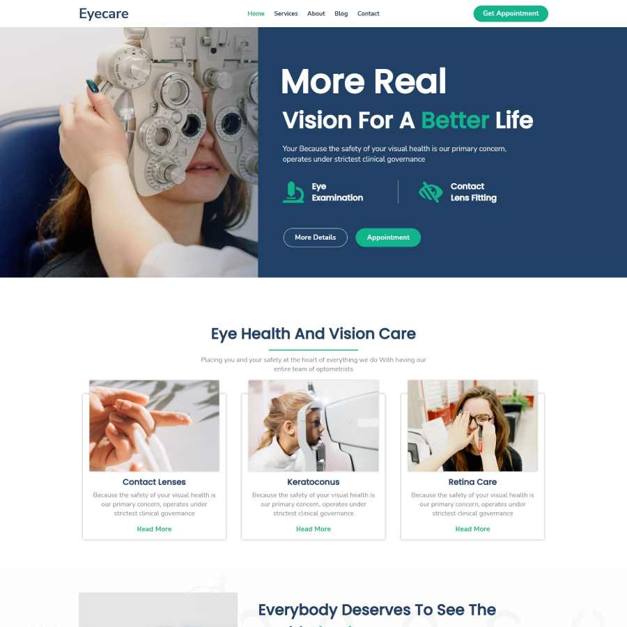 FREE Website Builder Theme EyeCare