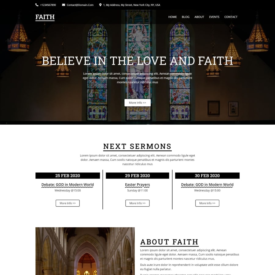 FREE Website Builder Theme Faith