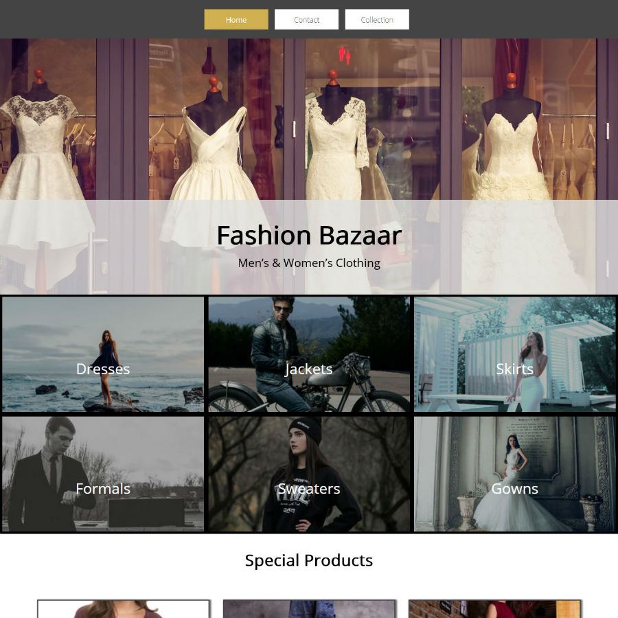 FREE Website Builder Theme FashionBazaar