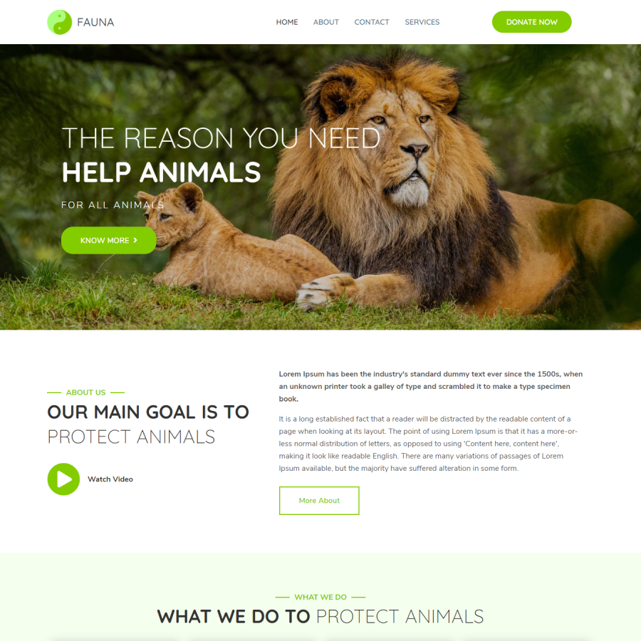FREE Website Builder Theme Fauna