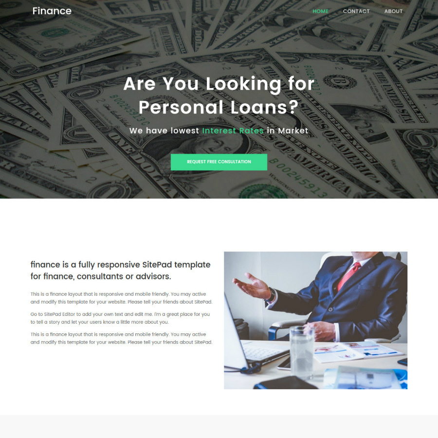 FREE Website Builder Theme Finance