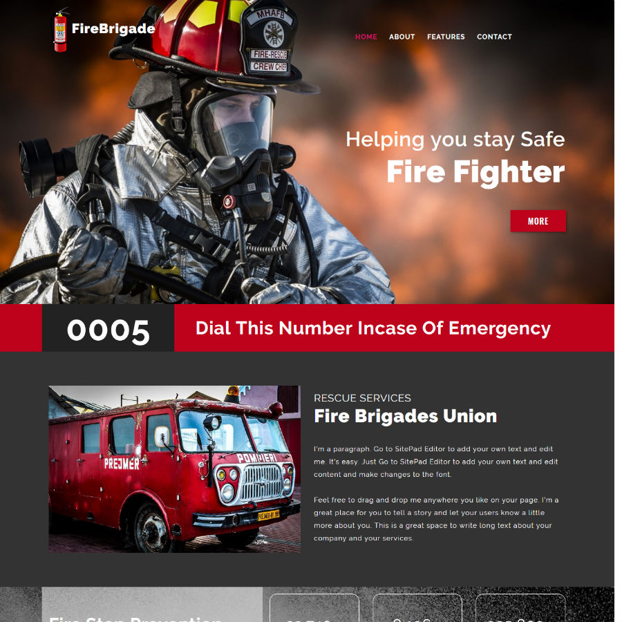 FREE Website Builder Theme Firebrigade