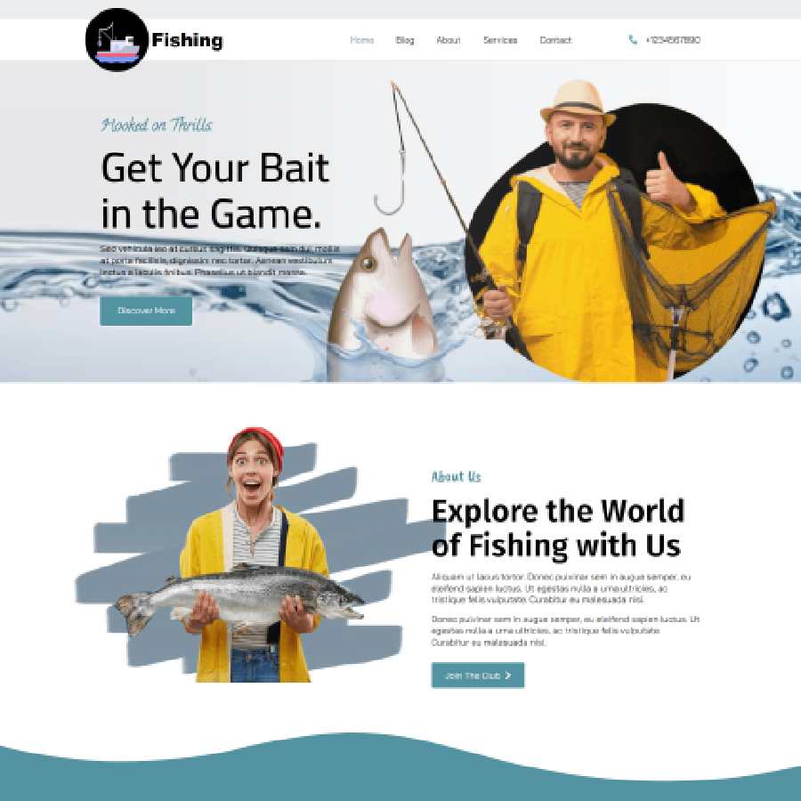 FREE Website Builder Theme Fishing
