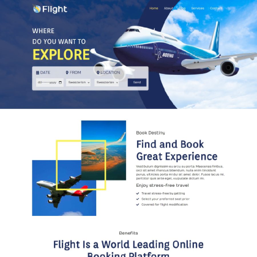 FREE Website Builder Theme Flight