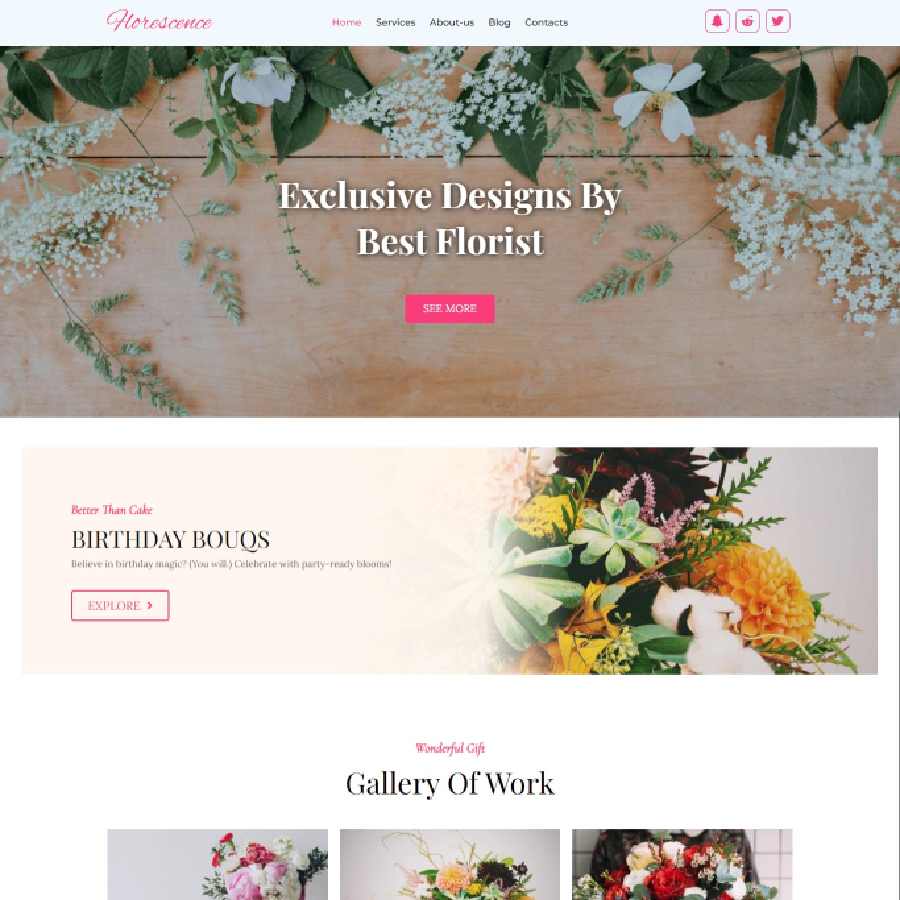 FREE Website Builder Theme Florescence