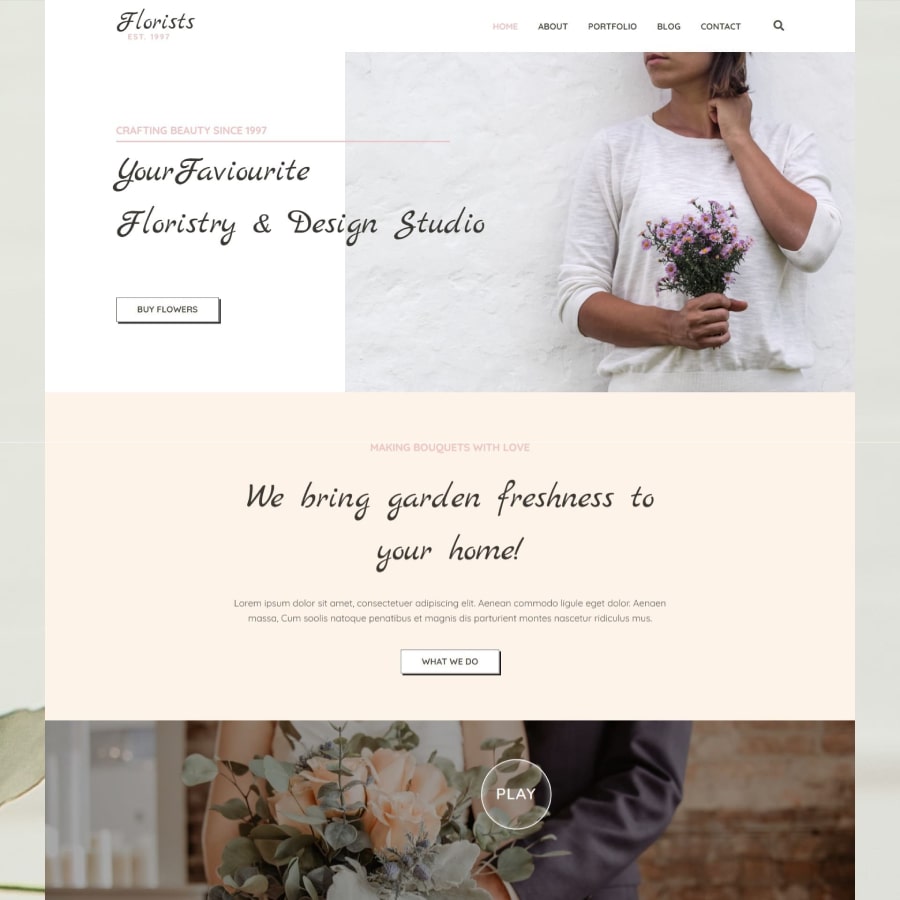 FREE Website Builder Theme Florists