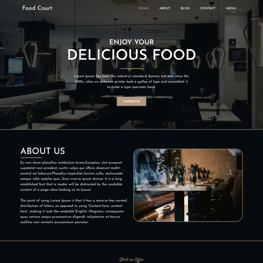 FREE Website Builder Theme Foodcourt
