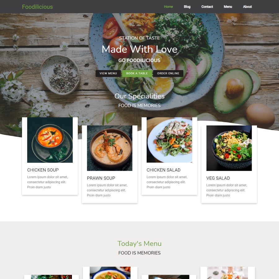 FREE Website Builder Theme Foodilicious
