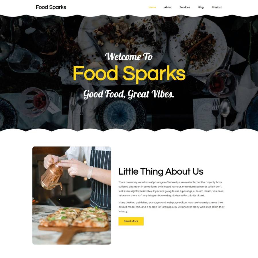 FREE Website Builder Theme FoodSparks