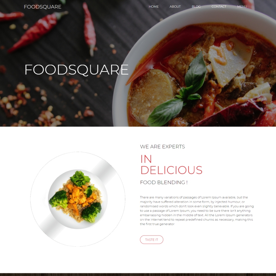 FREE Website Builder Theme Foodsquare