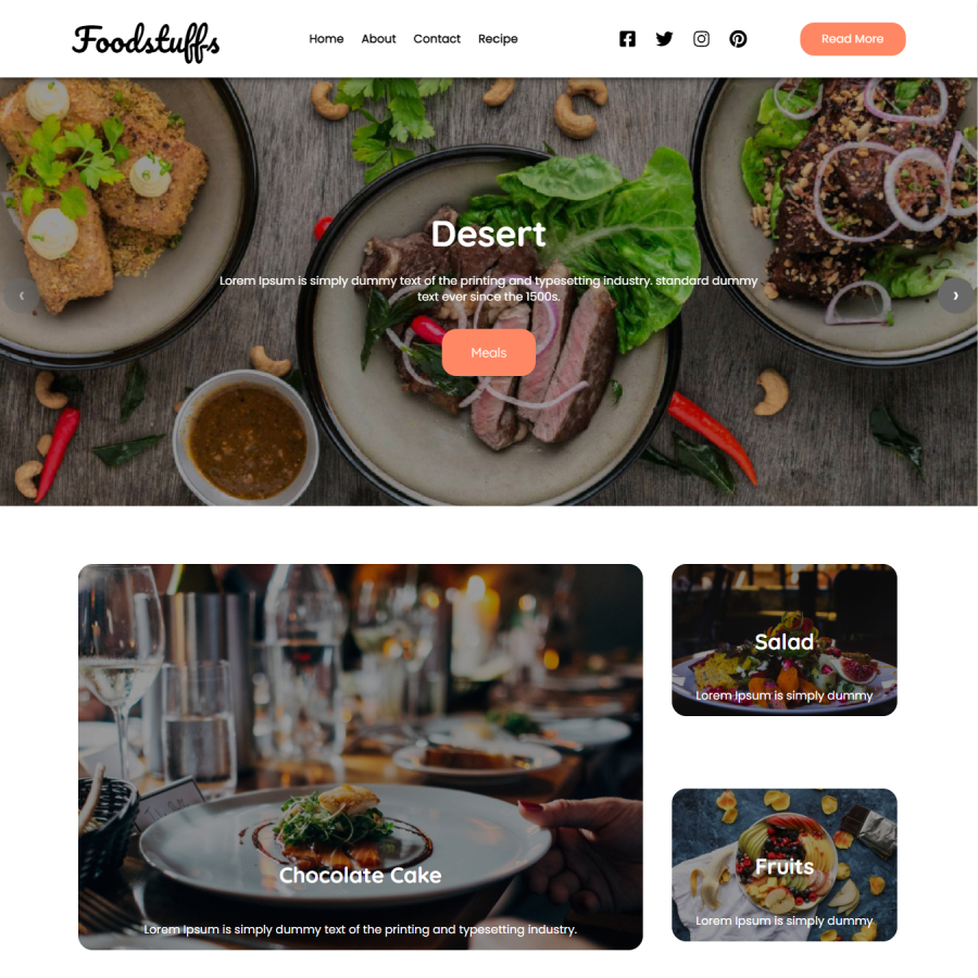 FREE Website Builder Theme Foodstuffs