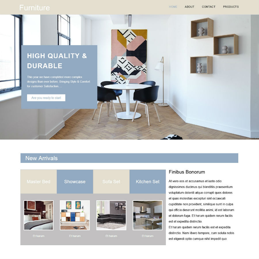 FREE Website Builder Theme Furniture