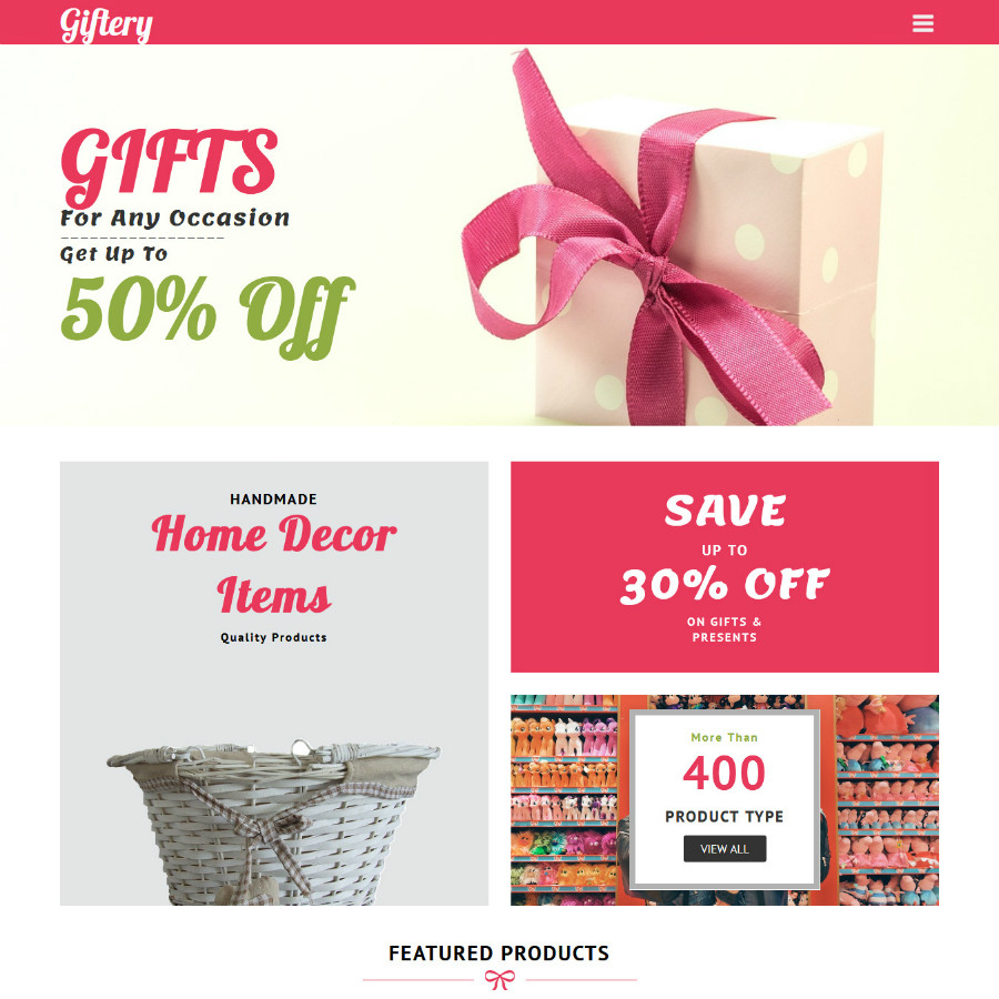 FREE Website Builder Theme Giftery