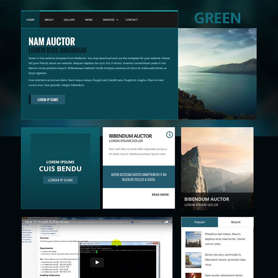 FREE Website Builder Theme Green