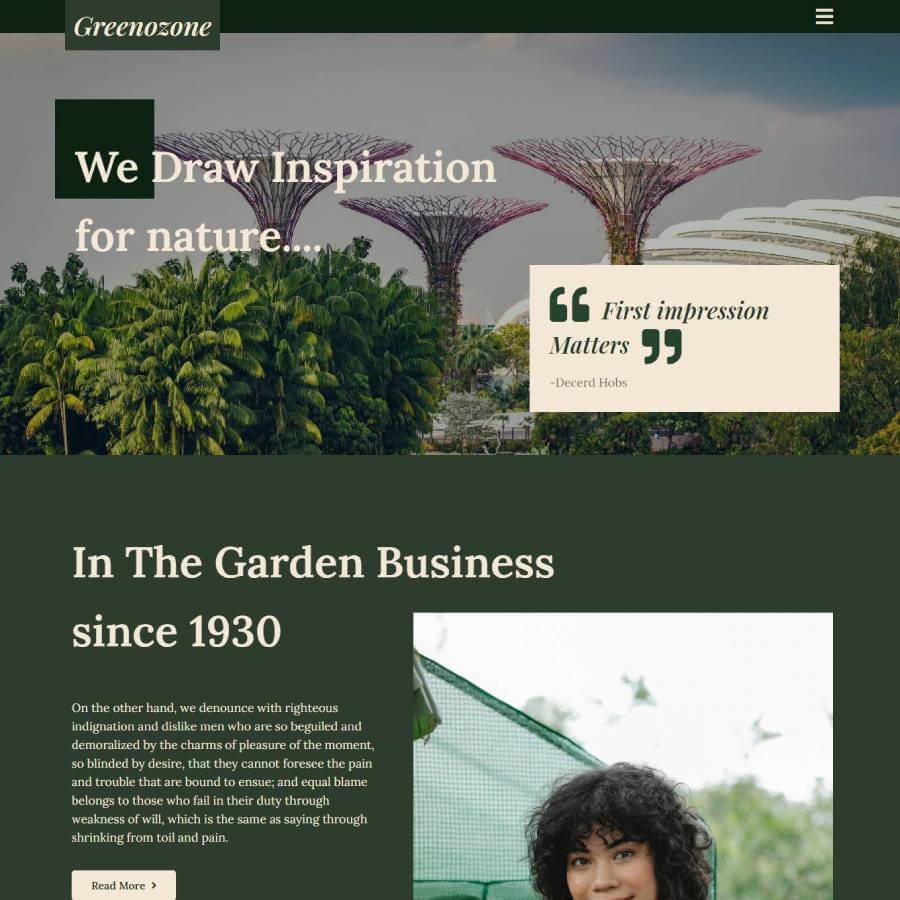 FREE Website Builder Theme GreenoZone