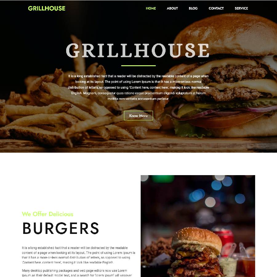 FREE Website Builder Theme Grillhouse
