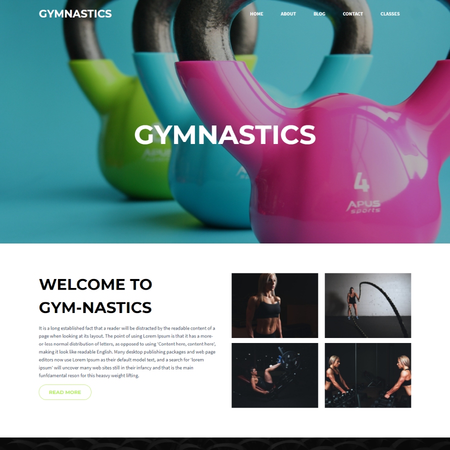 FREE Website Builder Theme Gymnastics