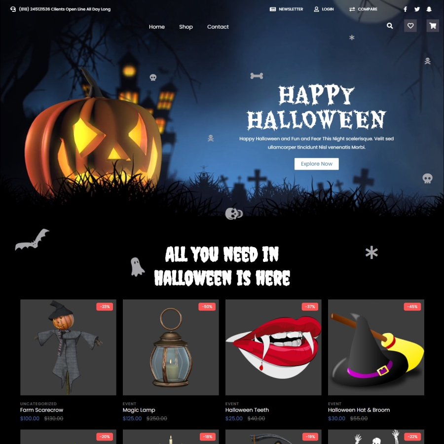 FREE Website Builder Theme Halloween