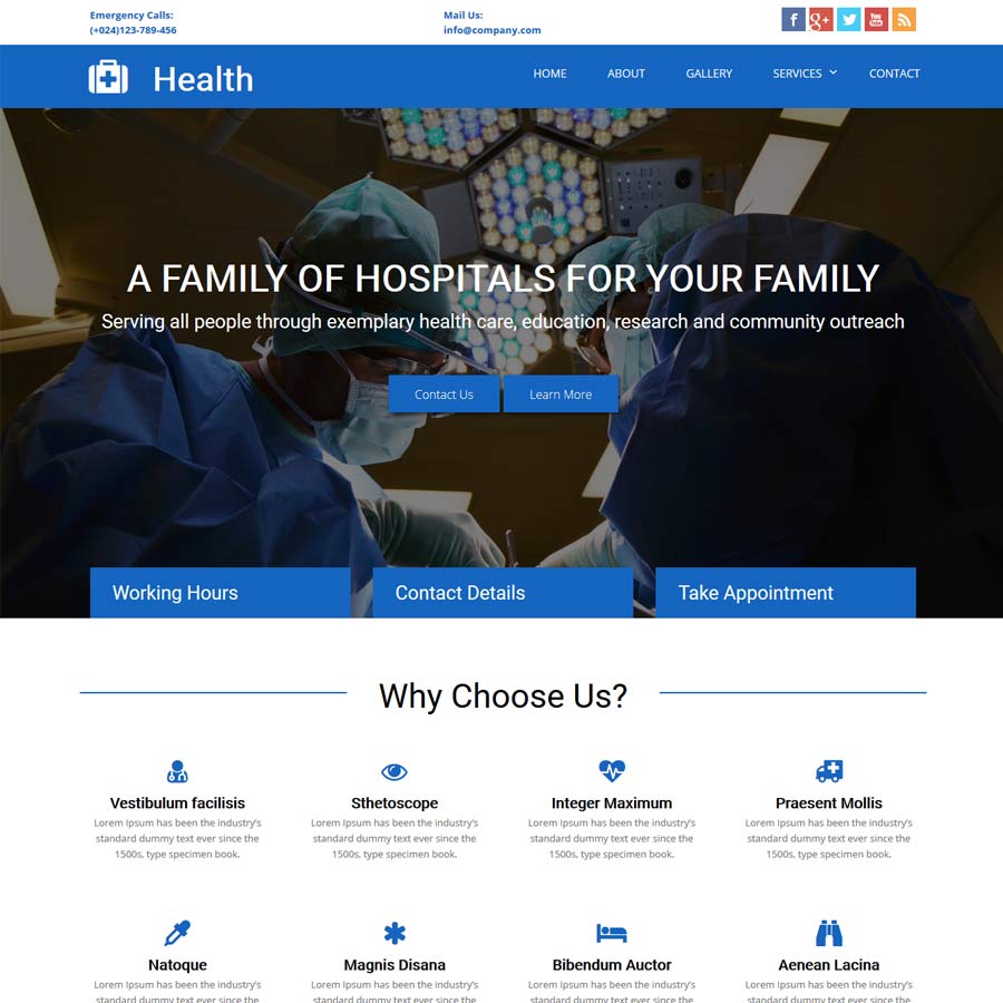 FREE Website Builder Theme Health