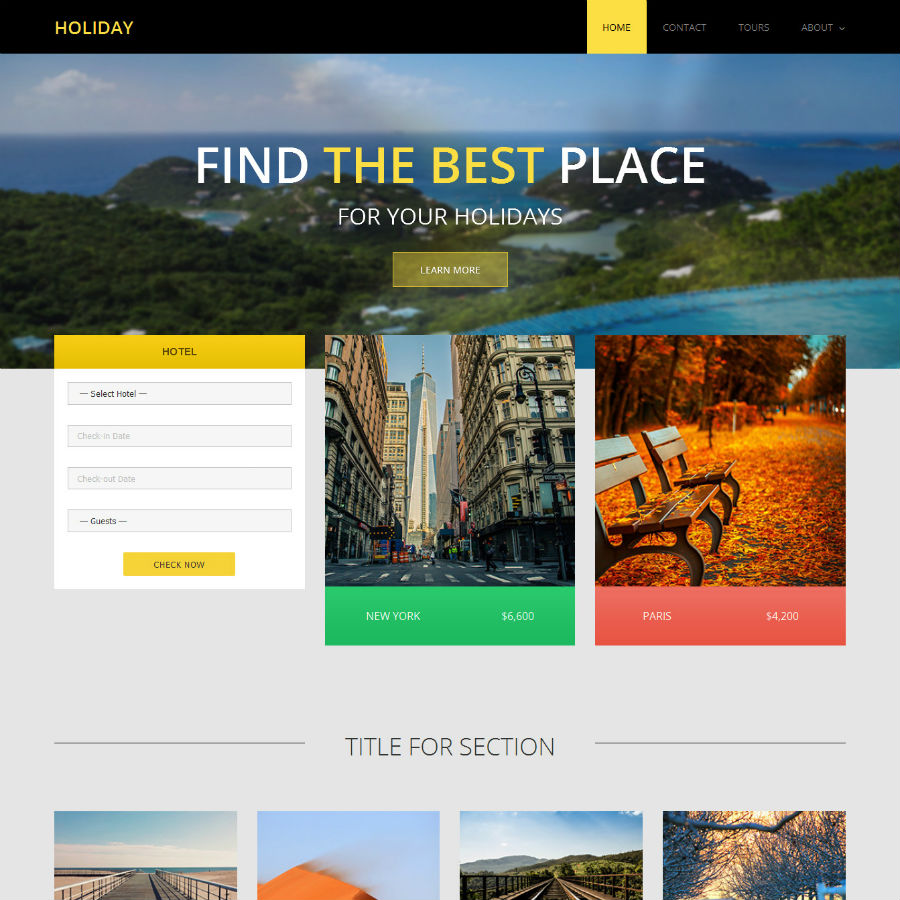 FREE Website Builder Theme Holiday
