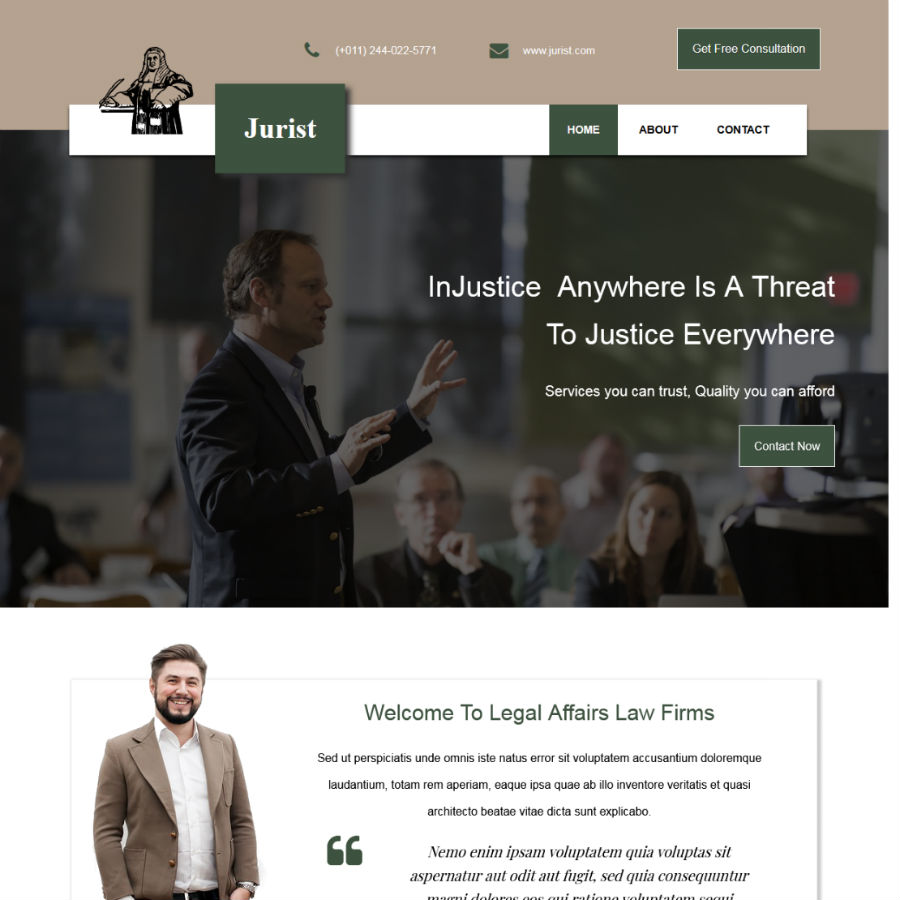 FREE Website Builder Theme Jurist