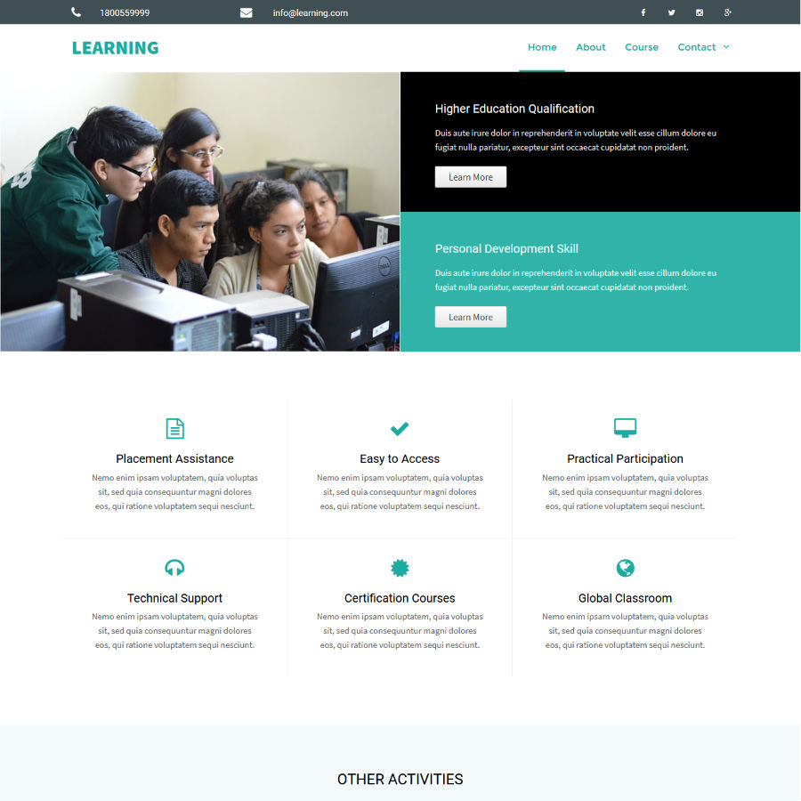 FREE Website Builder Theme Learning