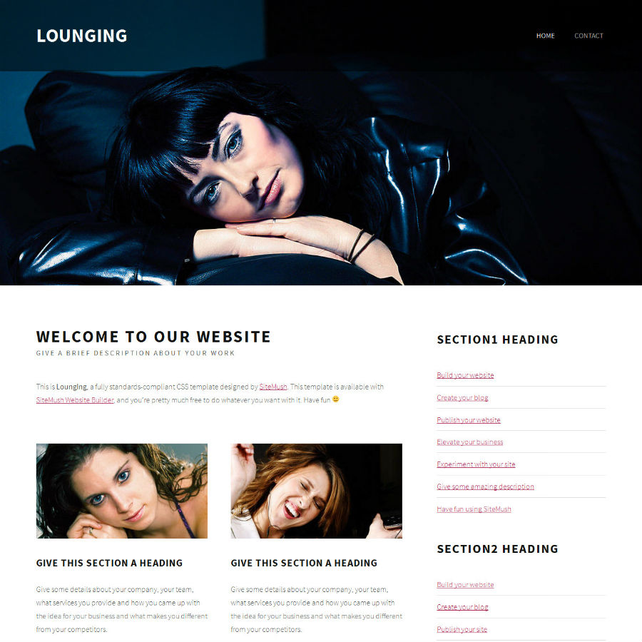 FREE Website Builder Theme Lounging