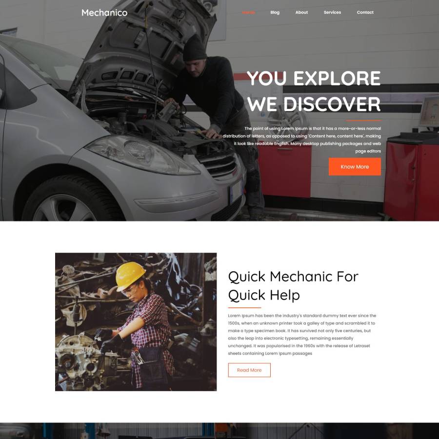 FREE Website Builder Theme Mechanico